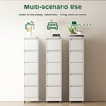thumbnail image 6 of 5 Drawer Metal Vertical File Cabinet with Lock on Wheels for Home Office,Heavy Duty Metal Storage Cabinet for A4/Letter/Legal Size Files, White, 17.71"D*15.16"W*64.17"H, 6 of 7