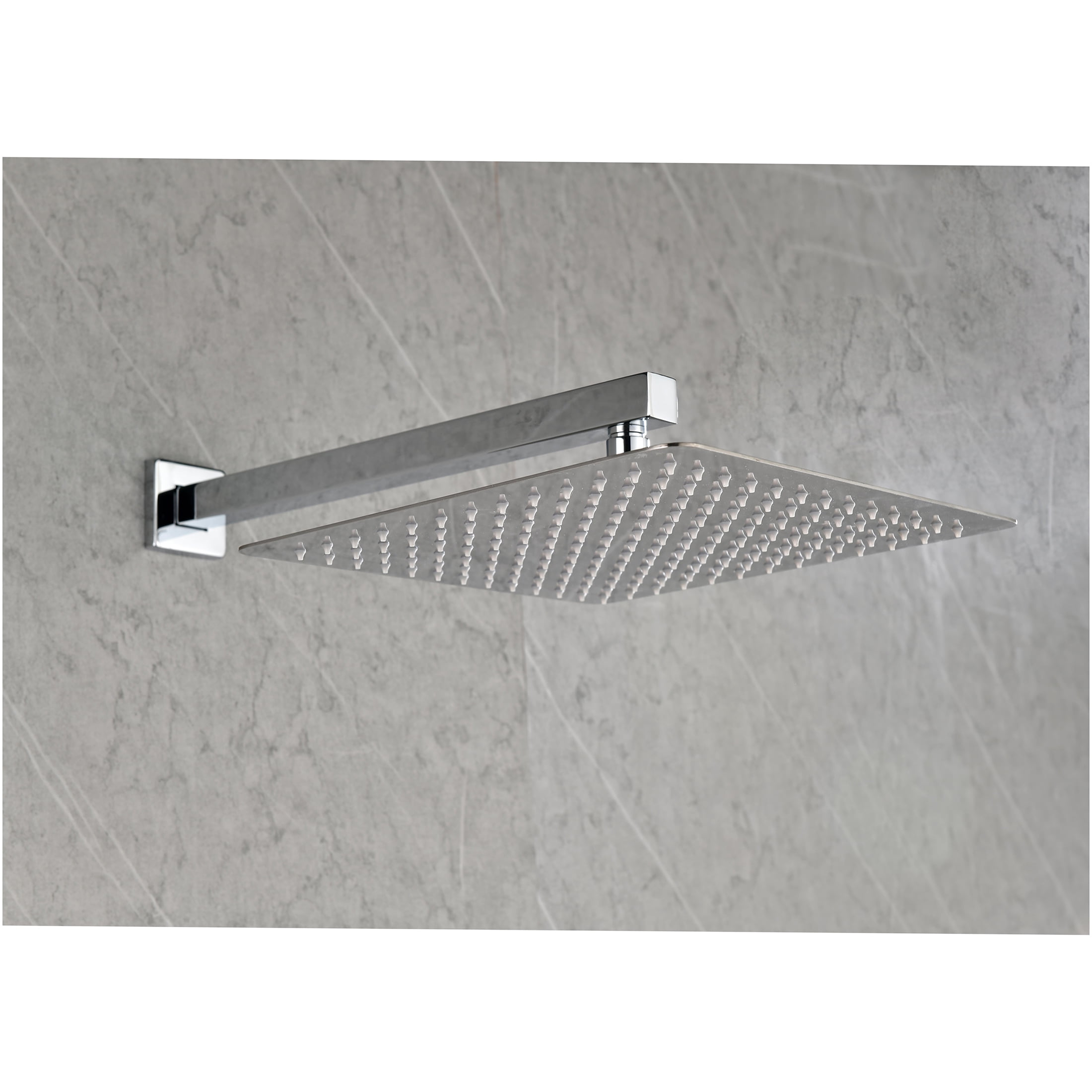 JERFIT 12 Inch Rain Shower System, Wall Mounted Luxury Shower Head Set with 6” Extension Arm, High Pressure Rainfall Showerhead in Brushed Nickel Finish