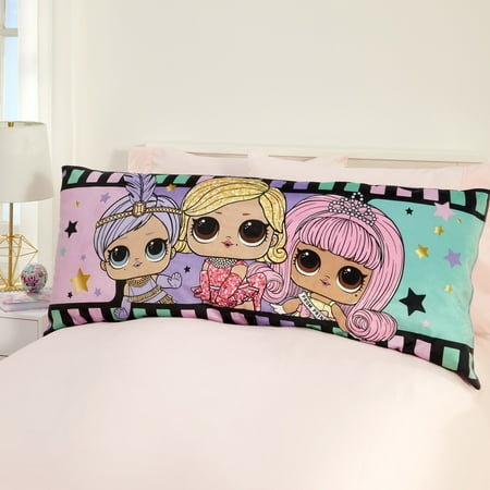 LOL Surprise Kids Body Pillow, Extra Large 4-Feet Long, Reversible, Multicolor, MGA