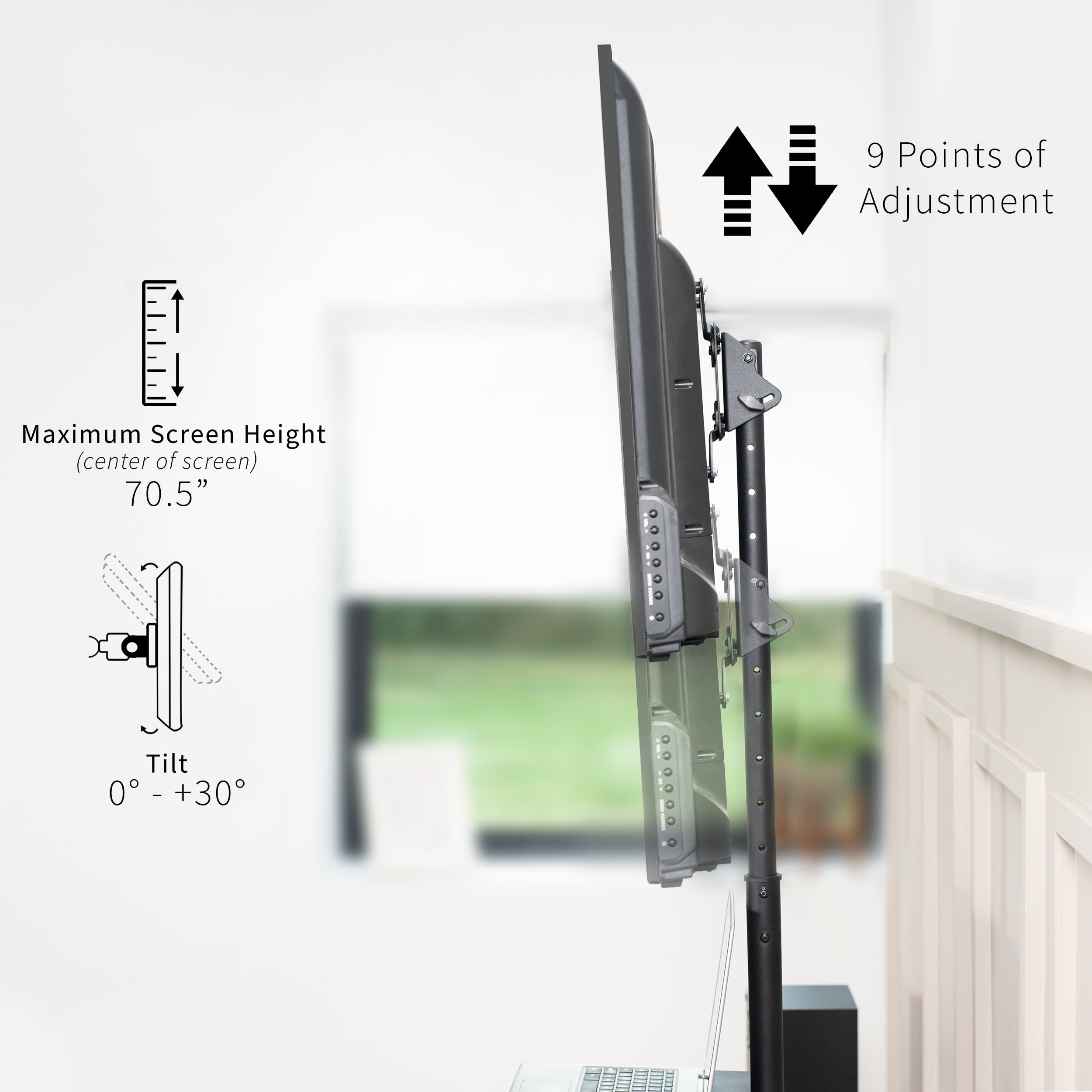 VIVO Extra Tall TV Floor Stand for 13" to 50" Screens, Adjustable Mount w/ Shelf
