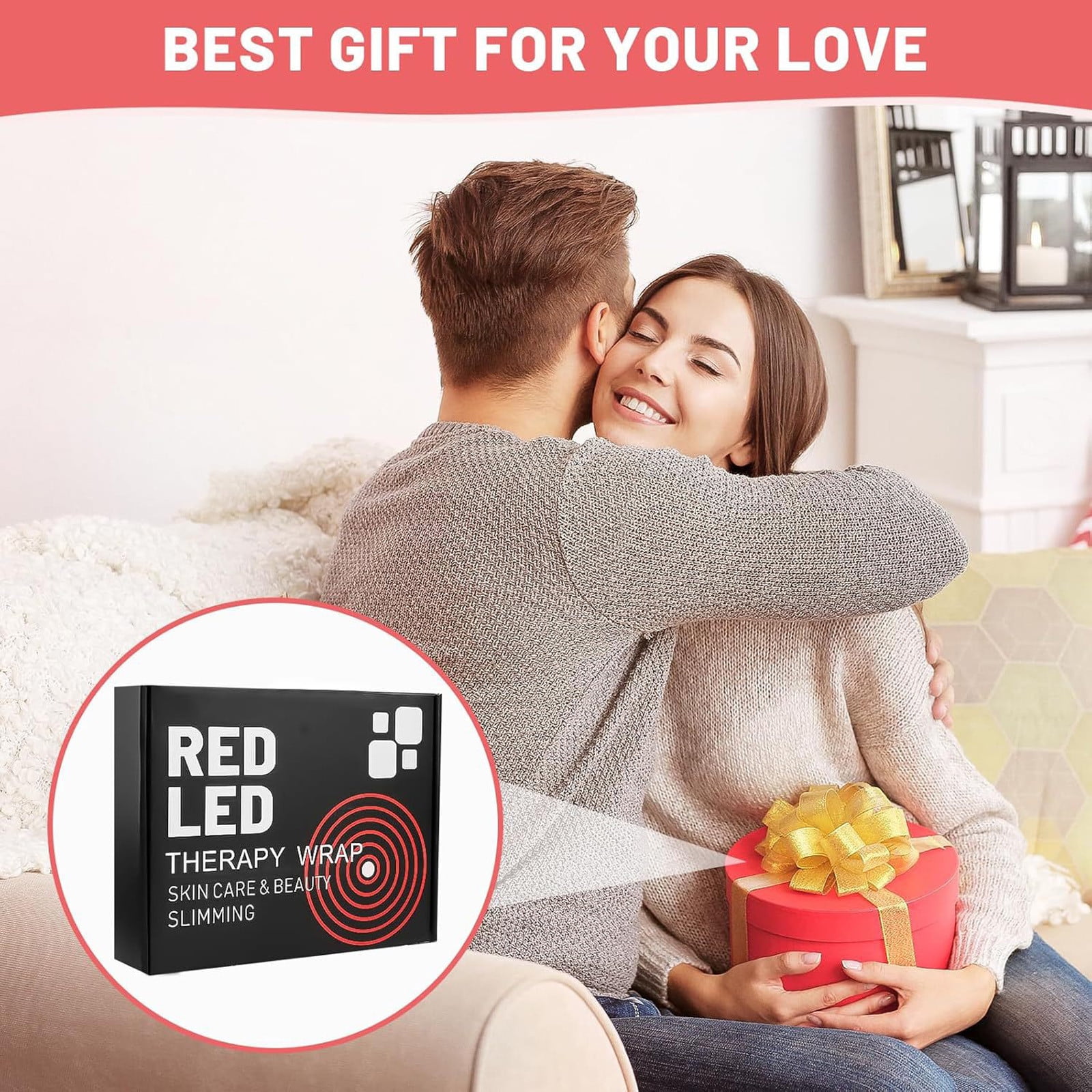 DAMAI Firmly Red Light Therapy Belt, Upgraded 3 in 1 LED BeadsRed Light Therapy Device with 3, Layer Lift Technology, Muscle Relaxation, Adjustable & Portable for Wellness & Relaxation﻿ (Black)
