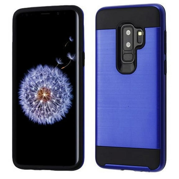 For Samsung Galaxy S9 Plus - Phone Case Shockproof Hybrid Rubber Rugged Case Cover Brushed Dark Blue