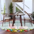 thumbnail image 3 of Round Rugs 6Ft, Easter Round Area Rug Washable Indoor Throw Carpet, Wooden Bunny Colorful Eggs Spring Floral Farmhouse Soft Non Slip Circle Rug for Office Cabinet Home Decor Aesthetic, 3 of 8