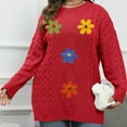 thumbnail image 2 of Yangnuo Fall Sweaters for Womens Trendy Sweaters 2025 Woman Winter Plus Size Round Neck Pullover Beaded Long Sleeve Sweater Coat Round Neck Sweater, 2 of 5
