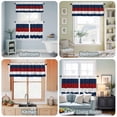 thumbnail image 3 of Kitchen Window Curtains Valance and Tier Set, Navy Vintage Barn Wood Board Rod Pocket Tier Curtains and Valance 3 Piece Set, Rustic Blue Red White Plank Window Treatment for Bedroom Living Room, 3 of 9