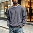 thumbnail image 6 of Delconic Men's Sweatshirts Soft Long Sleeve Crewneck Sweatshirt Midweight Fleece Sweat Shirt Breathable Pullover Sweater S-3XL Gray 3XL, 6 of 6