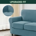 thumbnail image 7 of CHUN YI Sofa Cover with Separate Cushion Slipcover Stretch Checks (Loveseat, Smoky Blue), 7 of 7