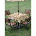 thumbnail image 4 of Outdoor Tablecloth with Umbrella Hole for Patio/Picnic/Party/Camping, Starfish Khaki Coastal Waterproof Table Cloth Square Cover Washable, Summer Nautical Shell Beach (60"x 60"), 4 of 9