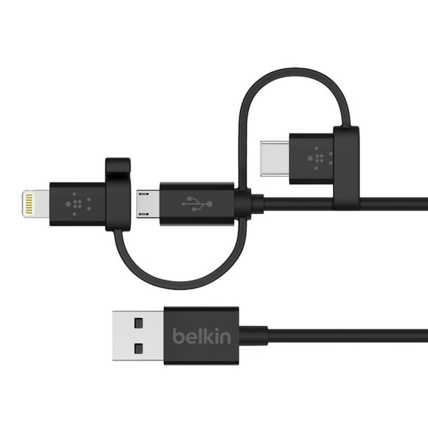 Belkin Universal Cable with MicroUSB, USBC and Lightning Connectors