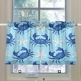 thumbnail image 4 of Ryvnso Crab and Starfish Half Curtains Sets Tier 2 Panels Short Curtain Rod Pocket 27"W x 36"L, 4 of 7
