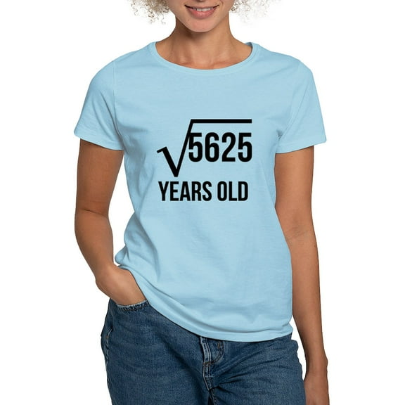 CafePress - 75 Years Old Square Root T Shirt - Women's Classic T-Shirt