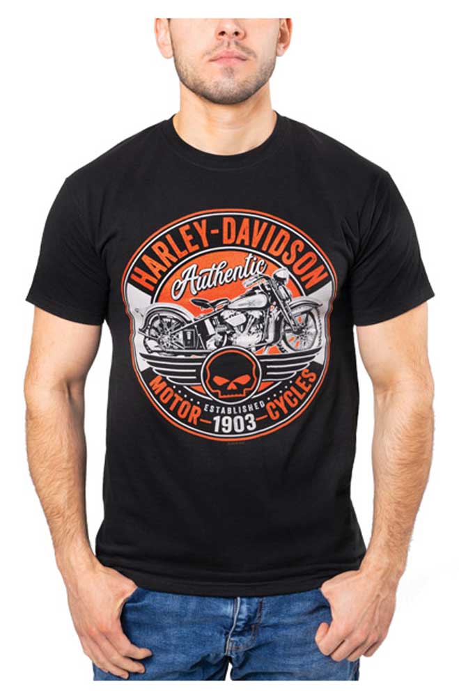 Harley-Davidson Men's Lightning Crest Crew-Neck Short Sleeve Cotton T-Shirt - View #8