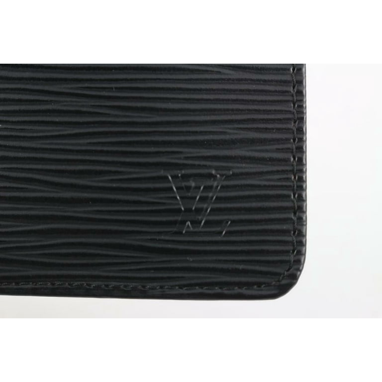 Louis Vuitton Black Epi Leather Noir Key Pouch Pochette Cles Silver 0LV29sW  