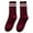 Wine, variant on Telankuip 1 Pair Womens Striped Mid-Calf Socks Cute Retro Two Stripes Design Preppy Socks Vintage Funny Fashion Athletic Aesthetic High Socks Warm Comfy Gift for Women White A