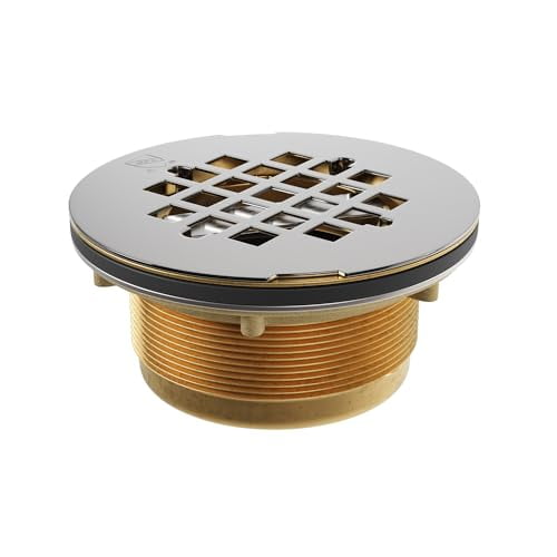 Jones Stephens Corporation D40140 No Caulk 2-Inch Shower Stall Drain Stainless Steel Strainer with Brass Body, Small