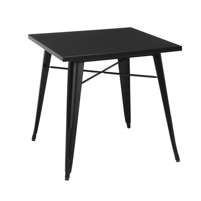 OFM 161-T30-BK 30 in. 161 Collection Table à Manger Carrée Moderne Industrielle & 44; Table d'Intérieur et d'Extérieur en Acier Galvanisé - Noir