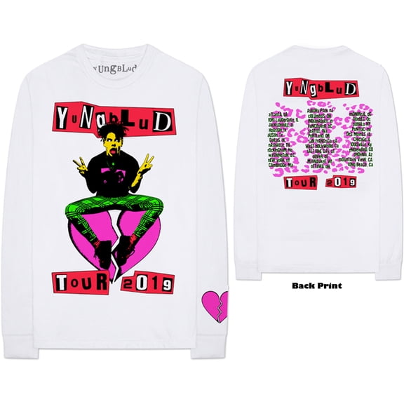 Yungblud Unisex Long Sleeve T-Shirt Tour (Back & Sleeve Print) (Small)