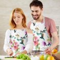 thumbnail image 3 of Pioneer Flower Floral Print Pattern Apron-Garden Aprons for Women with Pockets-Cotton Linen Waterproof Kitchen Cooking Gardening Aprons Adjustable for Kitchen,Cooking,BBQ and Salon 33x27 Inch, 3 of 7