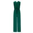 thumbnail image 3 of UPPADA Dressy Jumpsuits for Women Evening Party Long Sleeve Sequin Overall Suit Business Casual Overalls Wide Flared Pants Army Green,L, 3 of 7