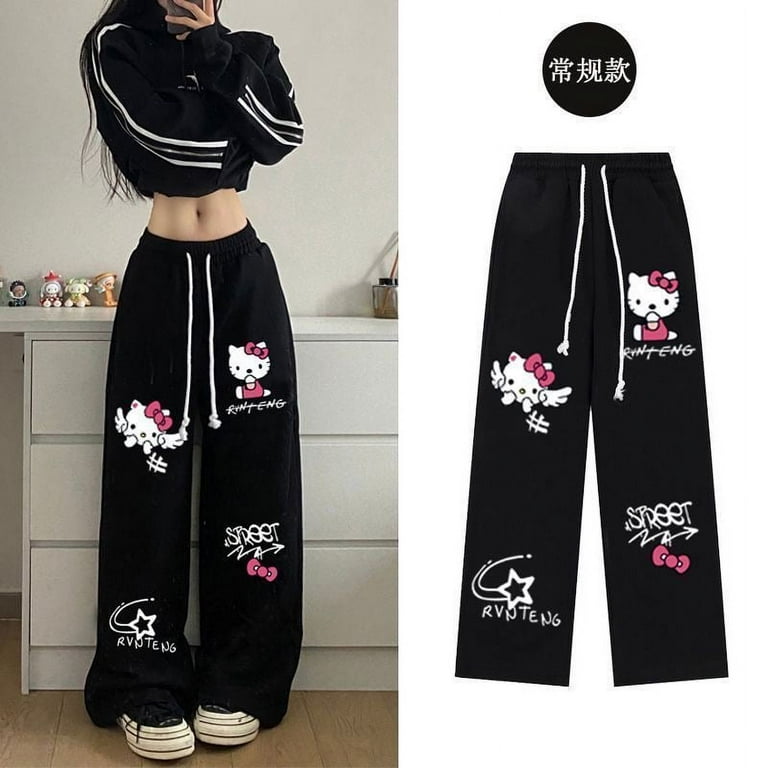 Sanrio American Retro Hello Kitty Printed Graffiti Casual Sanrio American Retro Hello Kitty Printed Graffiti Casual