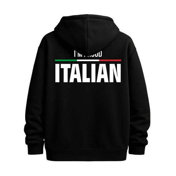 Italian Pride Hoodie hoodies funny humor men sweatshirts black Casual Solid Basic Hooded Sweatshirt Streetwear For Winter Fall, As Gifts casual vintage