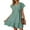 Mint Green, variant on 2024 Summer Women's Babydoll Dresses Short Sleeve V Neck Drawstring Casual Solid Ruffle A-Line Swing Mini Dress
