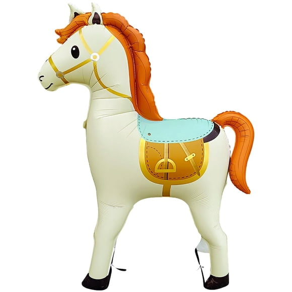 Caballo hinchable 3D DOINIDAMI para decoración de fiesta, color beige