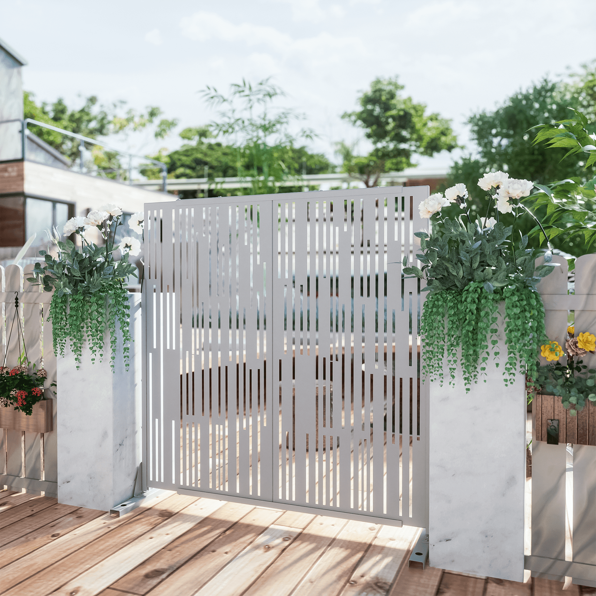 MAYEERTY 72" x 47" Privacy Screen Fence, Heavy Duty Fence Privacy Screen Outdoor
