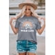 thumbnail image 3 of ABPHQTO Camiseta de manga corta con estampado gráfico de monte WILD LIFE gris para mujer, 3 of 5