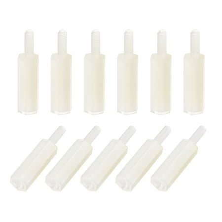 

M2 x 10 mm + 6 mm Male to Female Nylon Hex Spacer Standoff 50 Pieces