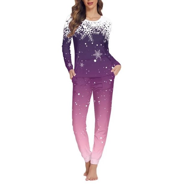 Pijama elegante de manga larga para mujer, ropa de dormir informal, conjunto de dos piezas, regalo de Navidad, Otoño e Invierno