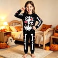 thumbnail image 3 of Kcolen Halloween Skeleton Print Pajama Set, Long Sleeve Top & Long Pants 2 Piece Sleepwear Halloween Gifts Fall Winter Outfit, 3 of 5