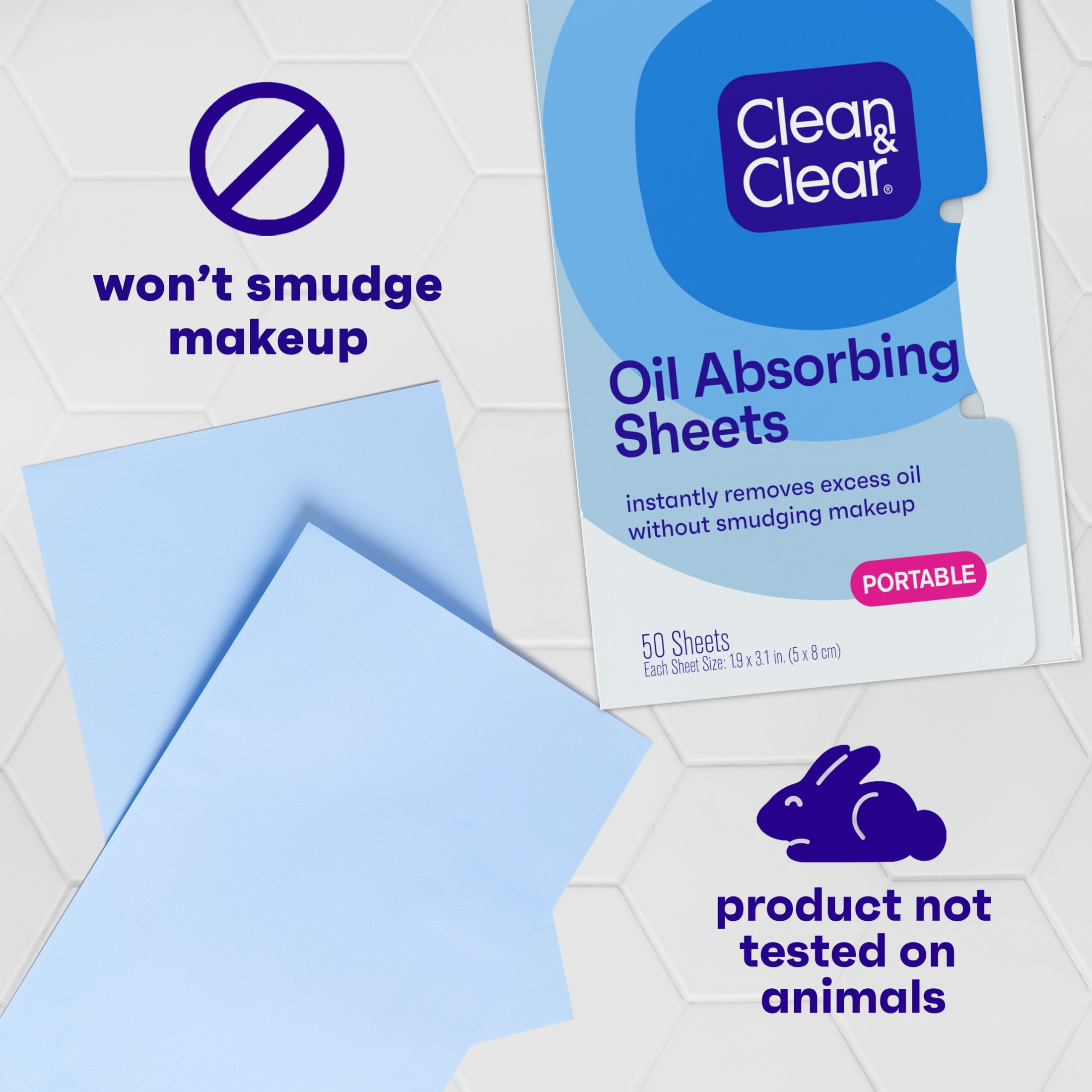 Clean & Clear Essentials Oil Absorbing Sheets for Oily Skin, 50 Count