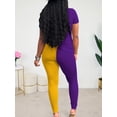 thumbnail image 4 of Aomice Lounge Sets for Women 2 Piece Summer Casual Jogger Workout Outfits Short Tops Long Pant Sweat suit leggings set-XXL-Purple Yellow, 4 of 5