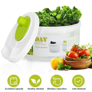 Mainstays 4qt Salad Spinner Vegetable Dryer, Green Glaze Colour,  Weight:1.17lb