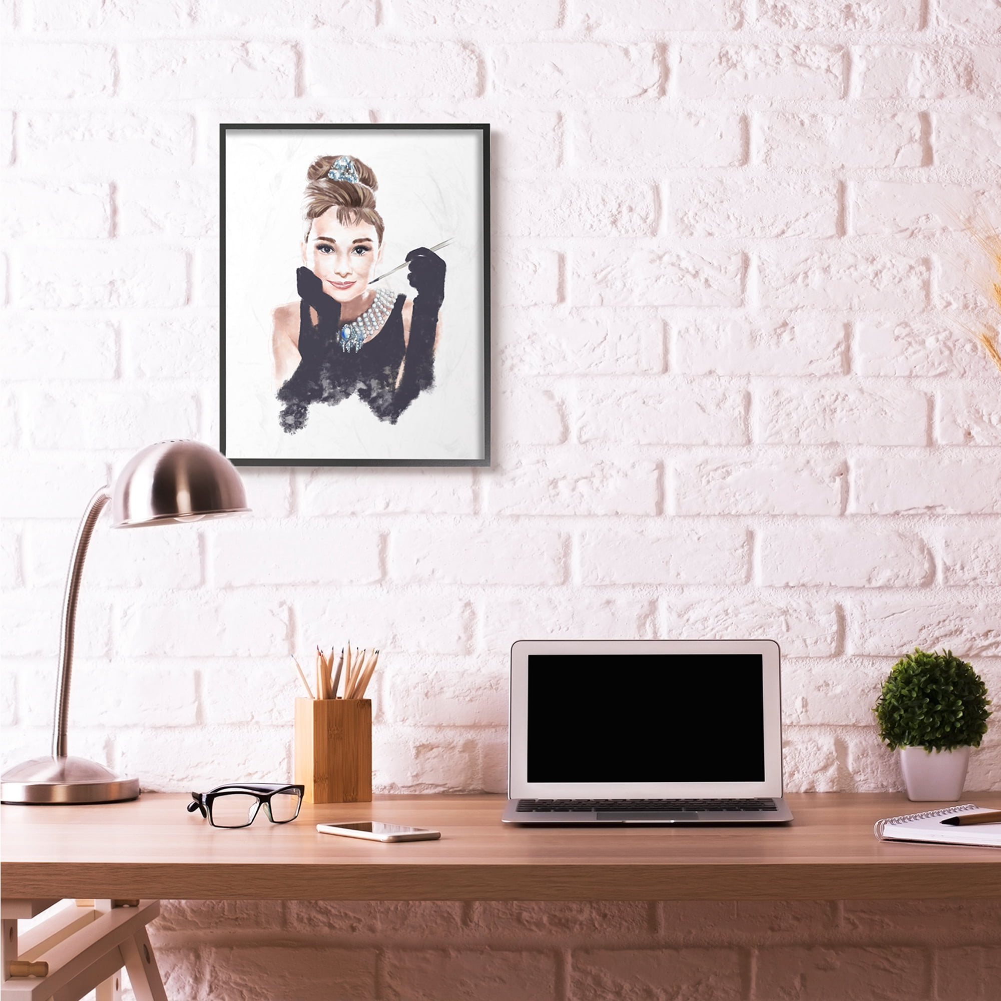 Stupell Industries Fashion Model Glam Girl Figure Painting Framed Wall Art by Ziwei Li