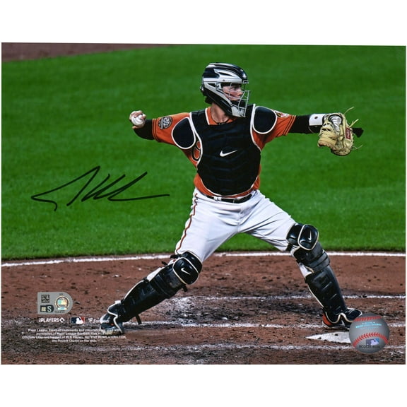 Adley Rutschman Baltimore Orioles Autographed 8" x 10" Debut Catching Photograph - Fanatics Authentic Certified