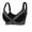 Black, variant on Full Support Bra for Big Busted Women Push-Up Bralette No Underwire Front Closure Bras