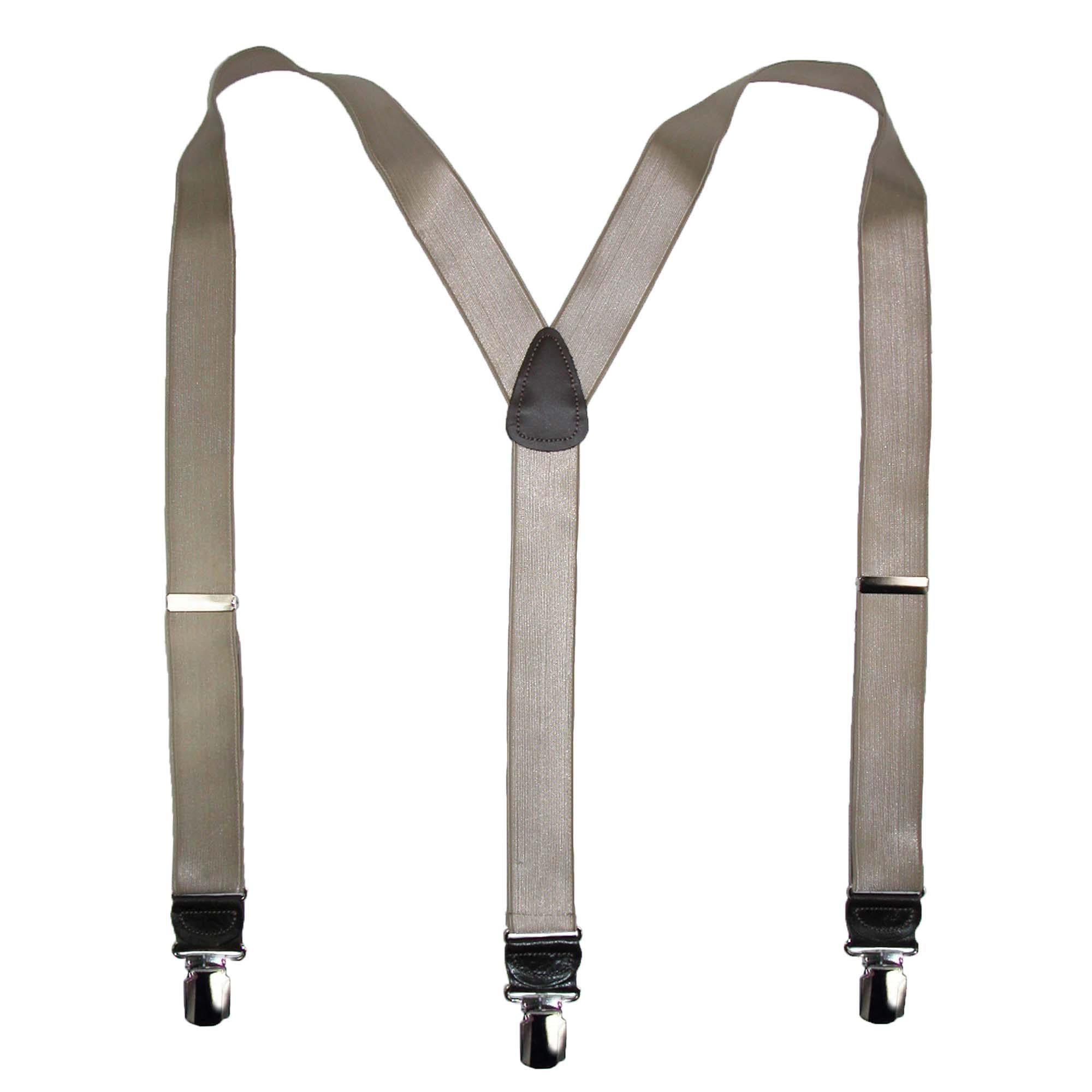 Men's Accessories New CTM Men's Leather ClipEnd 1 Inch Suspenders