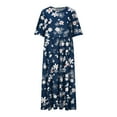thumbnail image 5 of Summer Dresses for Women 2025 Ndbuld Womens New Fashion Loose Round Neck Short Sleeve Printing Flowy Dresses Evergreen Blue XXXXL, 5 of 6