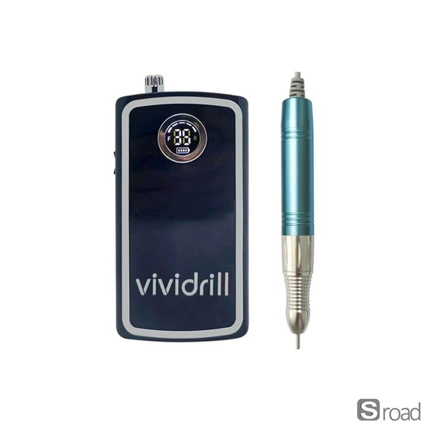 Vividrill CLA 203, Pulidor Eléctrico Portátil Recargable Para Uñas Y Pies, Con Velocidad De Hasta 35.000 Revoluciones Por Minuto, Incluye Set De Mango Para Manicura Y Pulido De Pies