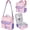 Pink&purple, variant on Jaffzora 3 ring 3 inch Zipper Binder Bag,700 Sheets Capacity with Detachable Shoulder & Backpack Straps,Portable Document Organizer,Pink Purple