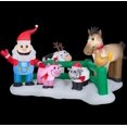 thumbnail image 6 of Gemmy Christmas Airblown Inflatable Santa Farm Scene, 5 ft Tall, Multicolored, 6 of 7