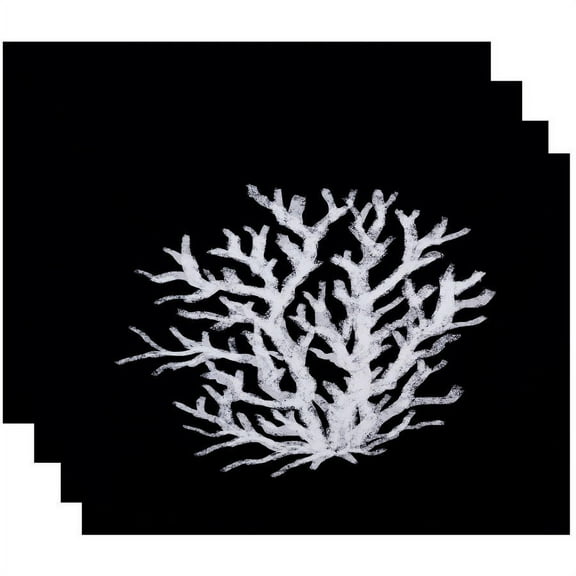 Simply Daisy 18" x 14" Coral Reef Geometric Print Placemats, Set of 4