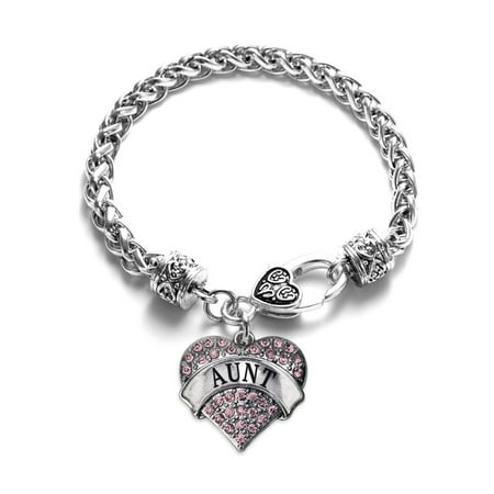 Crystal Star Charm Bracelet - Aunt Pink Pave Heart Bracelet