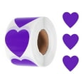 thumbnail image 1 of Uxcell 500pcs Pegatinas en forma de corazón moradas de 1.5 pulgadas, pegatinas autoadhesivas para manualidades de bricolaje, 1 of 6