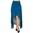 thumbnail image 1 of Bimba Women's Asymmetrical Blue Georgette Half lined High Low Sheer Skirt -XXXL, 1 of 5