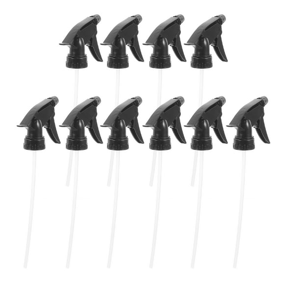 TEHAUX 10Pcs Black Spray Bottle Nozzle Replacement Durable Plastic Material