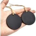 thumbnail image 7 of 10pcs Blackboard Tags,  Hanging Christmas Chalkboard Tags Mini Two-Sided Blackboard Round  with String, for Message Signs Table Numbers Price Tags,5cm, 7 of 7