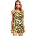 thumbnail image 1 of Kaerm Robe Mini Élégante Sans Manches avec Miroir Scintillant pour Femmes Robe de Cocktail Soirée Clubwear Or TTG, 1 of 7